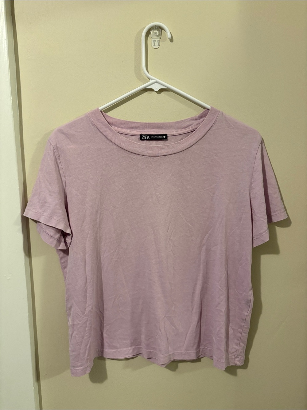 ZARA Lilac Short Sleeve Crewneck Tee